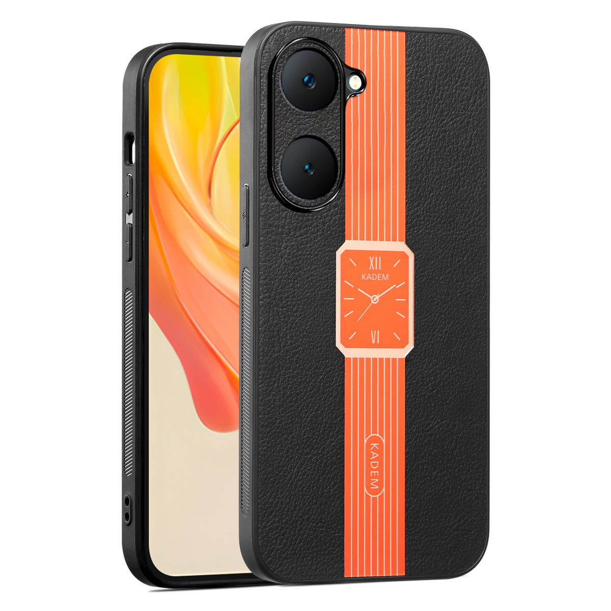 KADEM For vivo Y03 Case Impact Resistant PU+TPU+Acrylic Watch Pattern Phone Cover KADEM For vivo Y03 Case Impact Resistant PU+TPU+Acrylic Watch Pattern Phone Cover